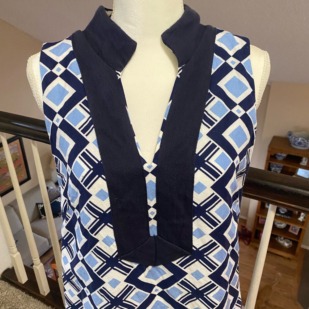 Eliza J shift dress with tunic collar